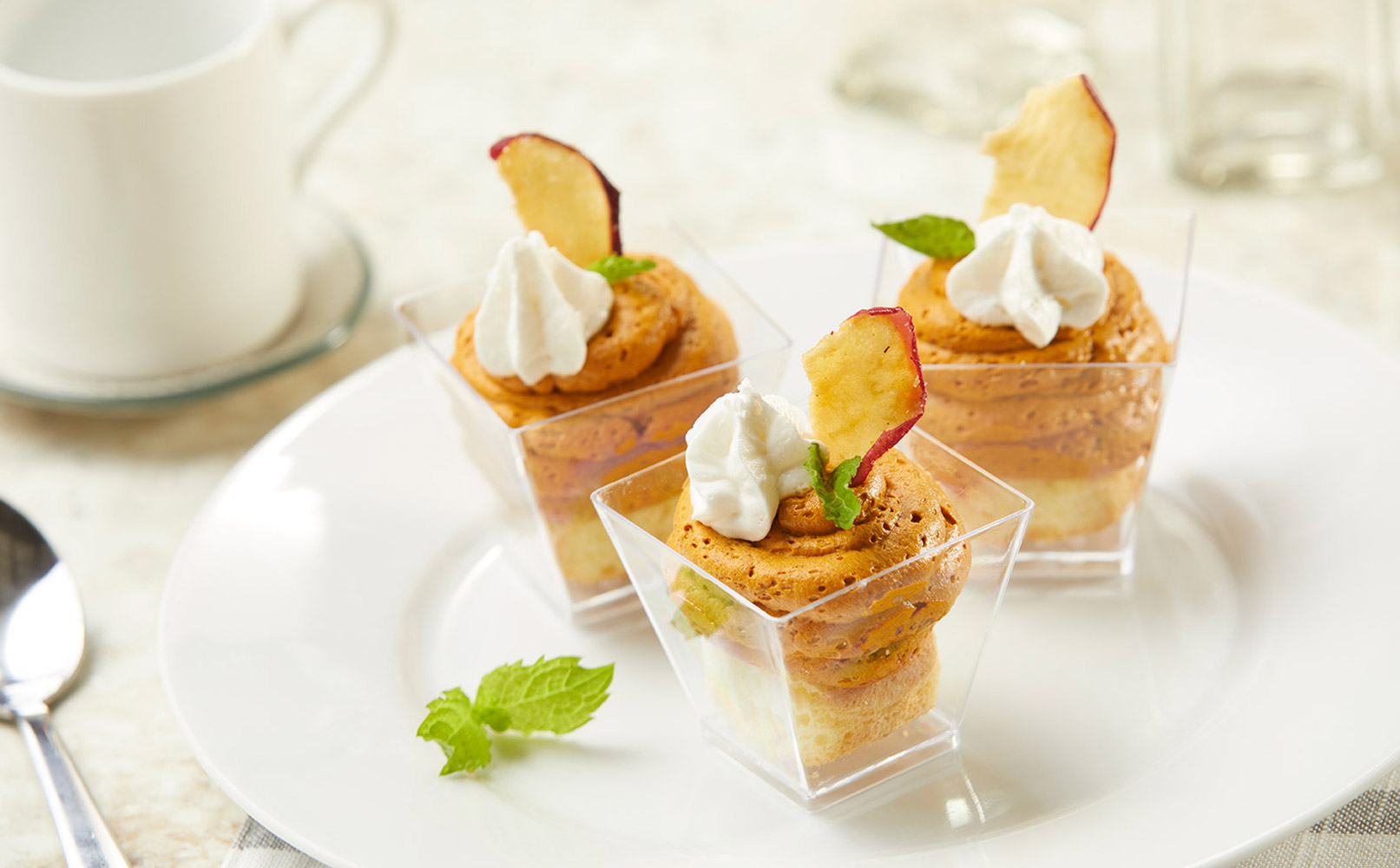 Pumpkin Spice Mousse with Apple Chips