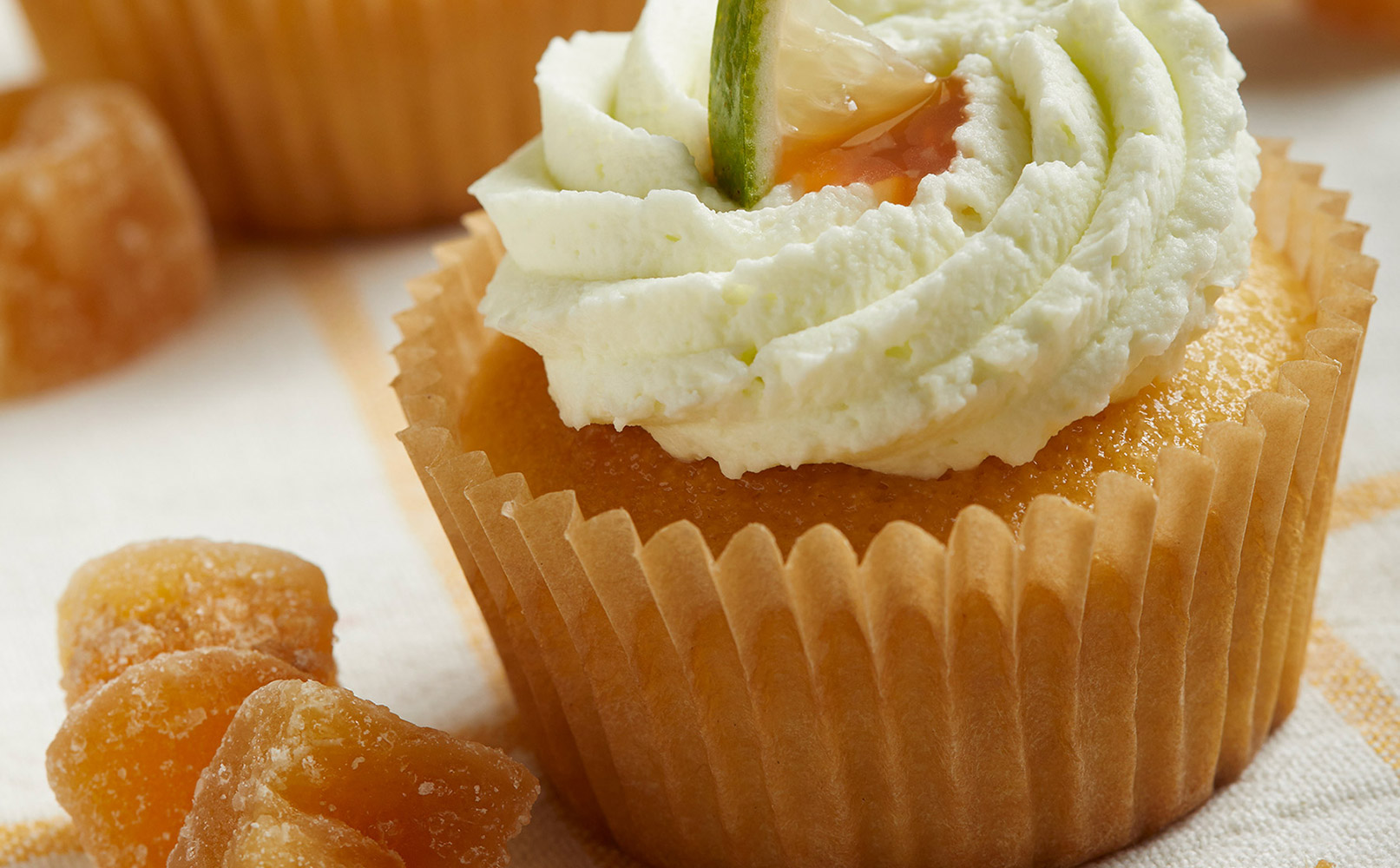 Key Lime Cupcake with Ginger Caramel Drizzle