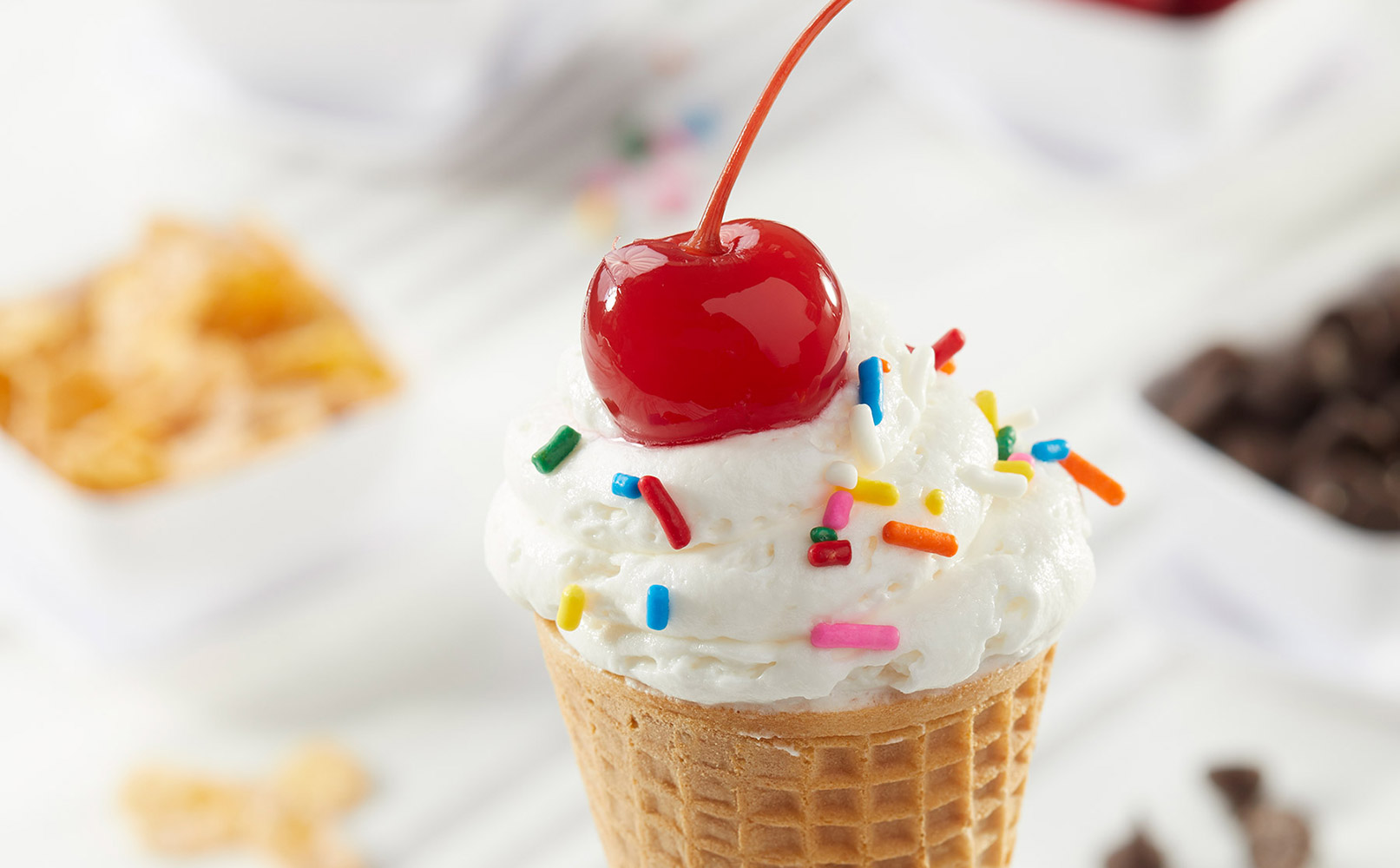 White Chocolate Cone and Toppings